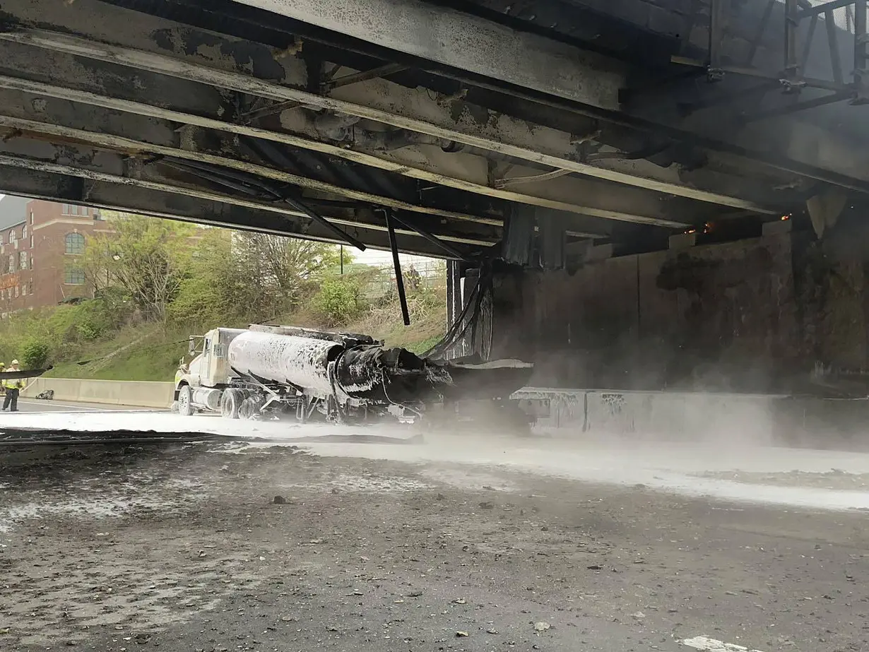 Traffic snarled as workers begin removing I-95 overpass scorched in Connecticut fuel truck inferno