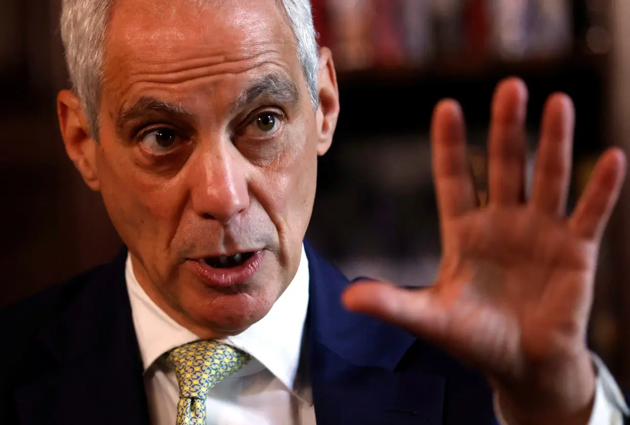 U.S. Ambassador to Japan Rahm Emanuel speaks during an interview with Reuters in Tokyo