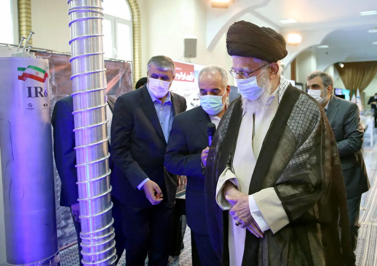 FILE PHOTO: Iran's Supreme Leader Ayatollah Ali Khamenei visits the Iranian centrifuges in Tehran
