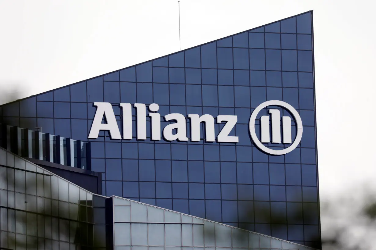 The logo of insurer Allianz SE is seen on the company building in Puteaux at the financial and business district of La Defense near Paris