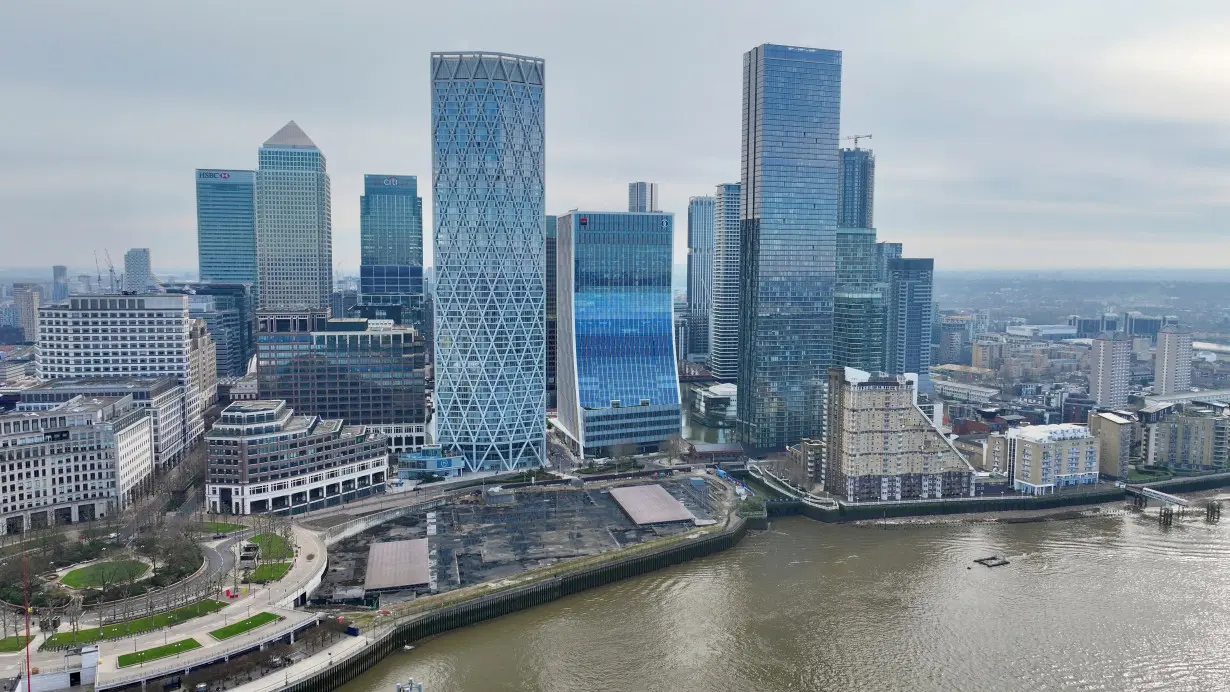 FILE PHOTO: Buildings in London's Canary Wharf financial district, Britain