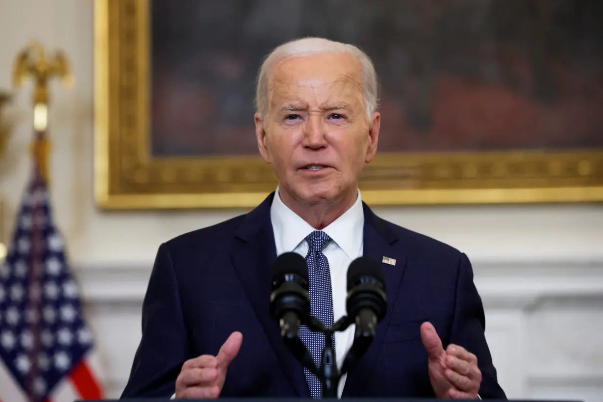 U.S. President Joe Biden delivers remarks on the Middle East at the White House in Washington