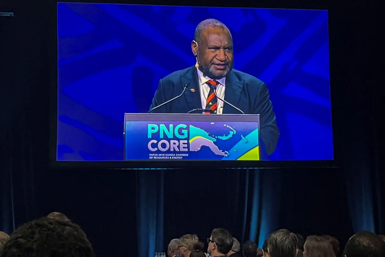 Papua New Guinea Prime Minister James Marape speaks during a Resources and Energy Investment conference in Sydney