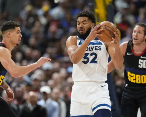 Edwards, Towns lead Wolves' 106-80 blitz of Murray, Jokic for 2-0 series lead over champion Nuggets