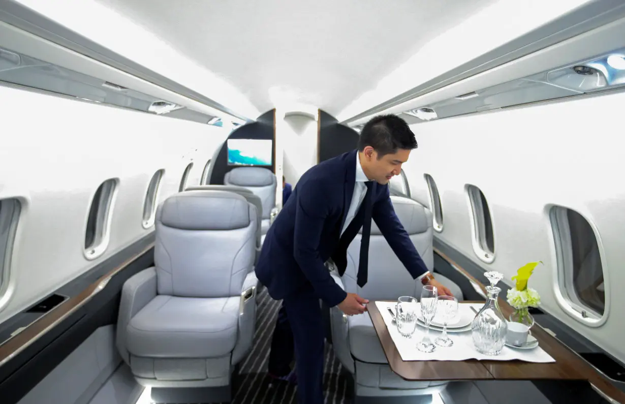 Bombardier unveils a mockup of its new Challenger 3500 business jet in Montreal