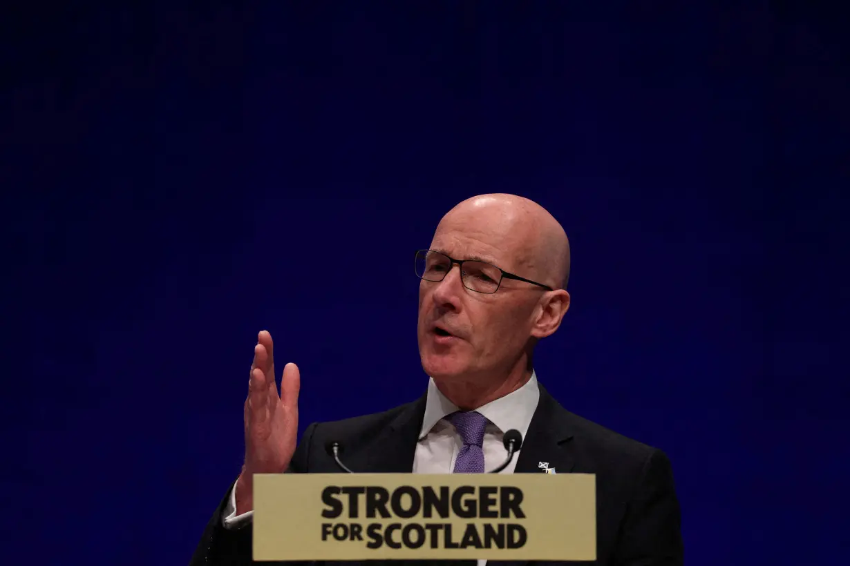 FILE PHOTO: John Swinney speaks at the SNP Annual National Conference in Aberdeen