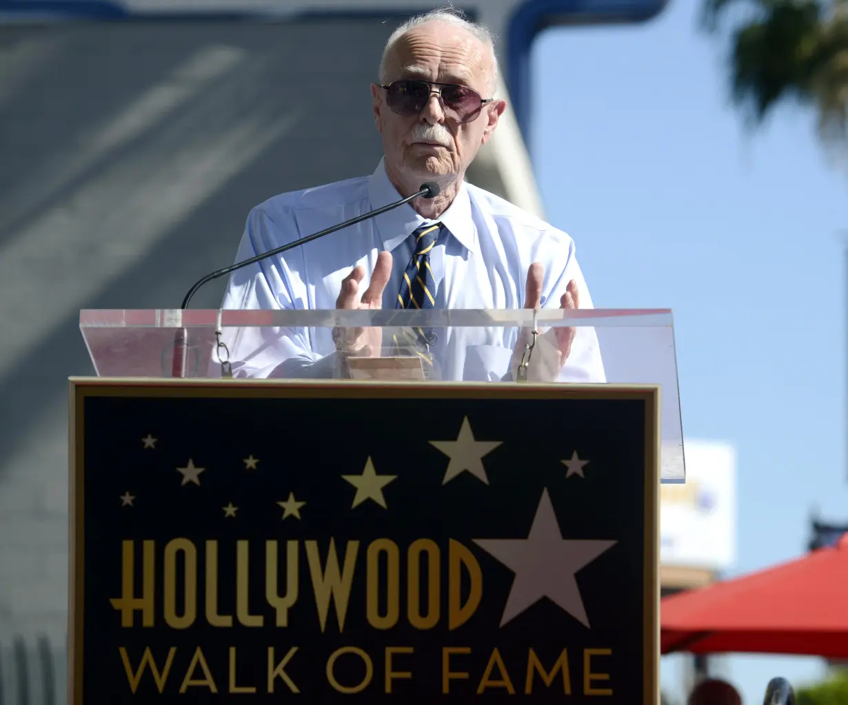 Dabney Coleman speaks at a ceremony where the actor received a star on the Hollywood Walk of Fame in Los Angeles