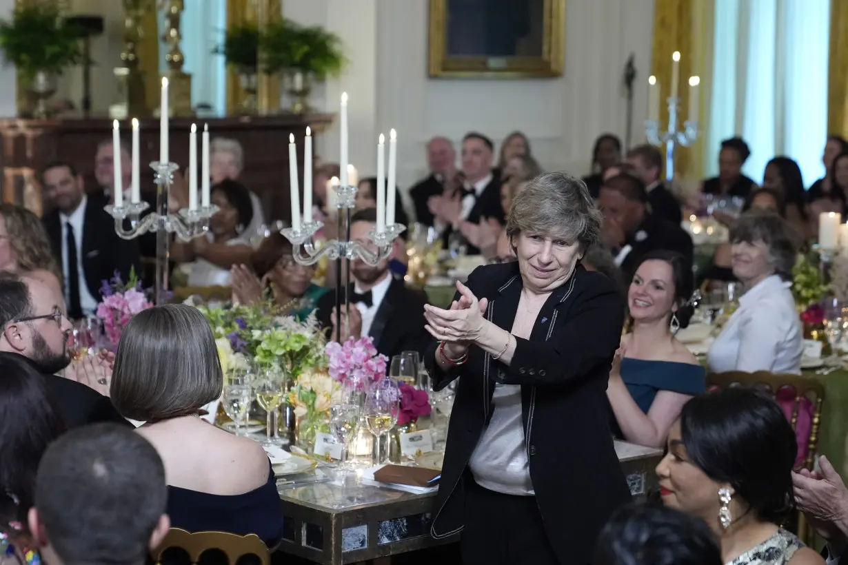 Jill Biden recognizes her fellow teachers at a swanky White House dinner for answering 'a calling'