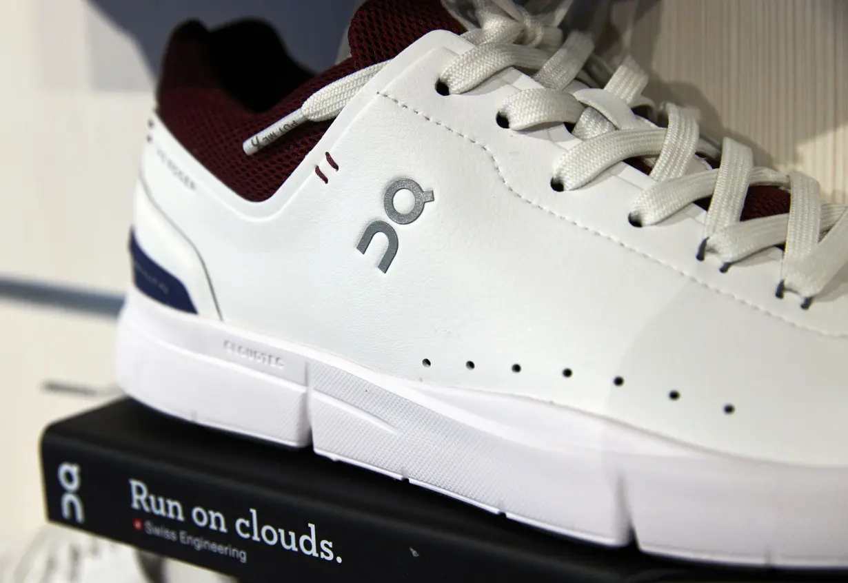 Shoe model by ON is pictured ahead of the Initial Public Offering (IPO)