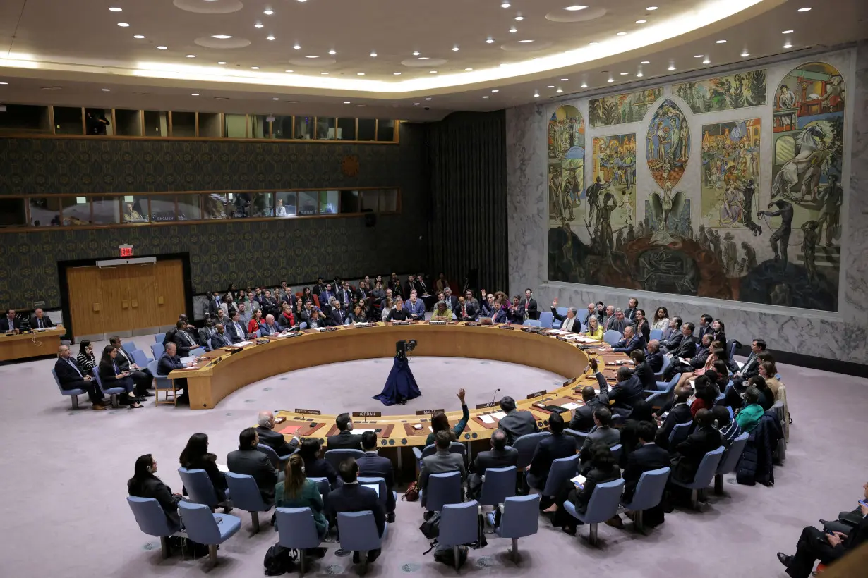 FILE PHOTO: United Nations Security Council meeting on the conflict between Israel and Hamas at U.N. headquarters in New York