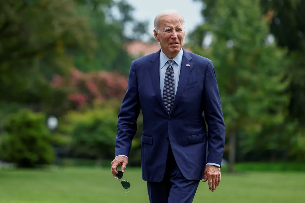 U.S. President Joe Biden arrives at the White House in Washington