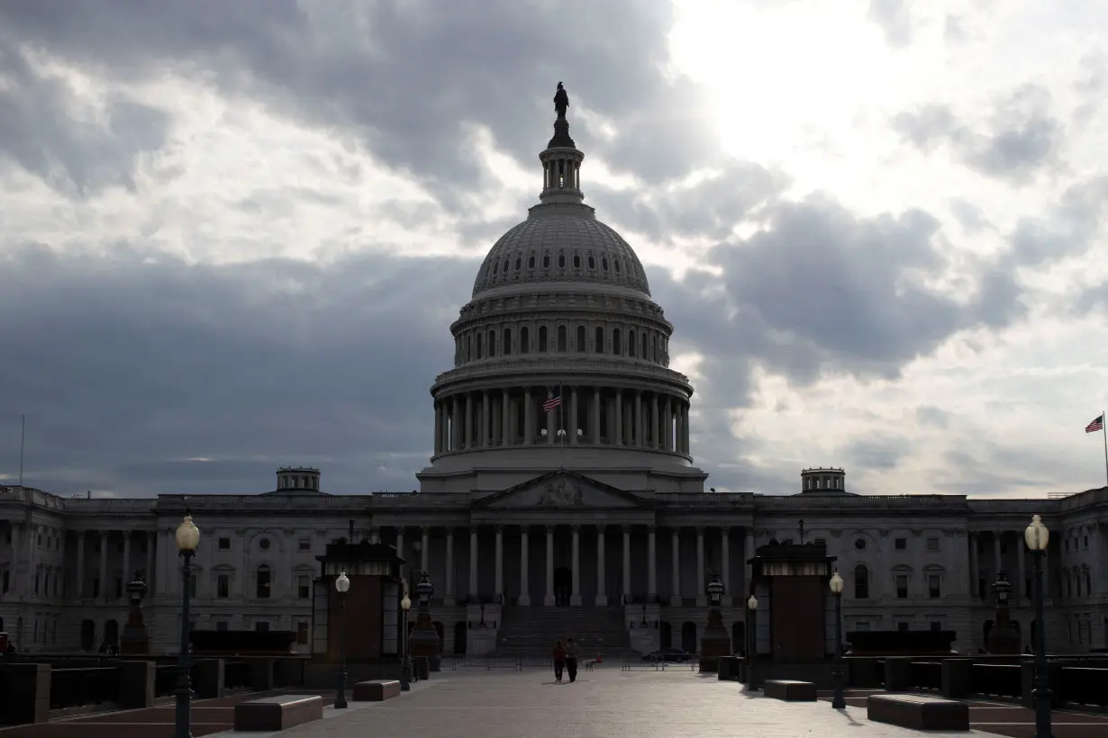 Clouds pass over the U.S. Capitol dome in Washington