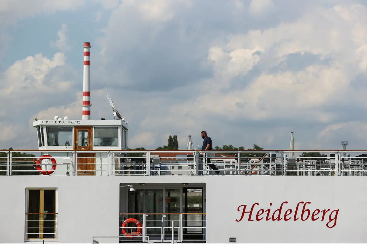 The river cruise ship 'Heidelberg' is seen following an accident on Danube river, near Komarom