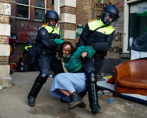 Pro-Palestinian protests roil university campuses from Washington to Amsterdam