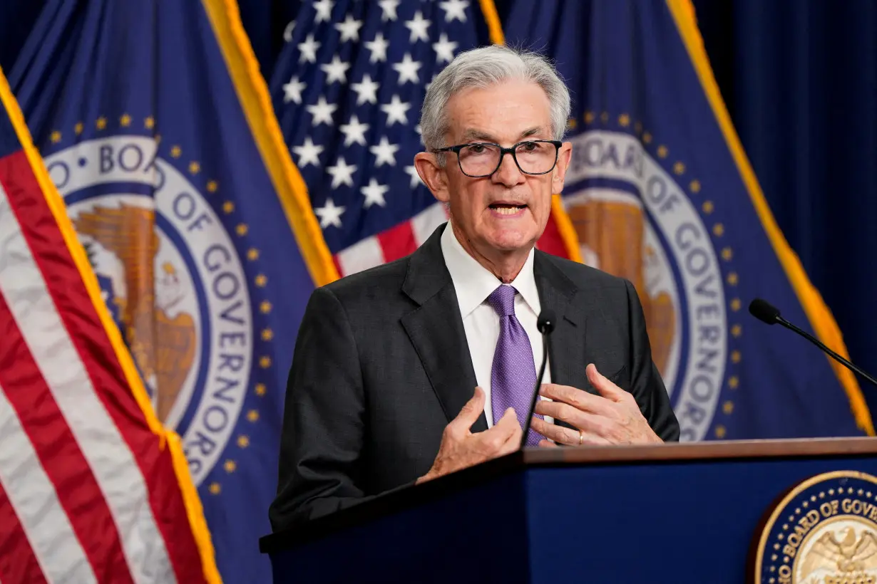 FILE PHOTO: U.S. Federal Reserve Chair Jerome Powell holds a news conference in Washington