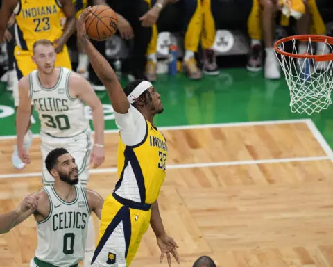 Tatum scores 36, Brown hits 3 to force OT and Celtics edge Pacers 133-128 in Game 1 of East finals