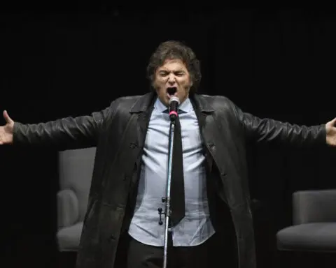Javier Milei, the hard rocker in Argentina's highest office, turns his book talk into wild show