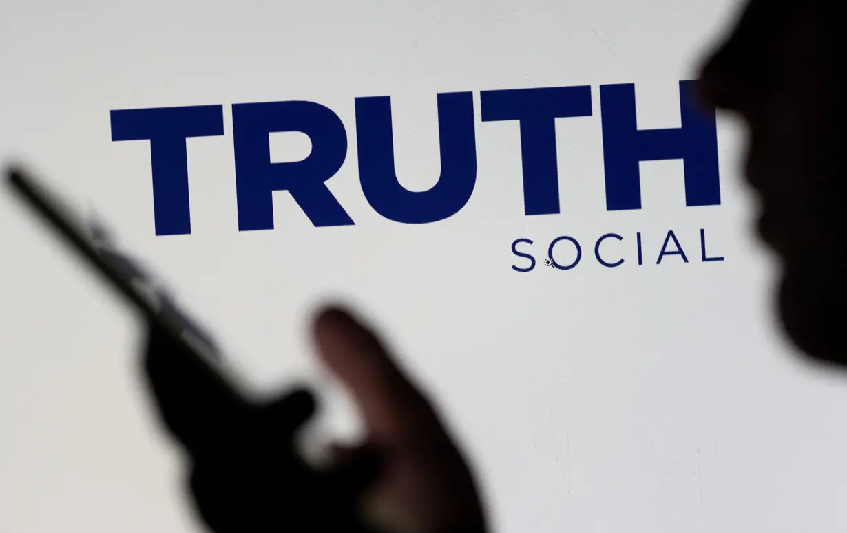 Illustration shows Truth social network logo