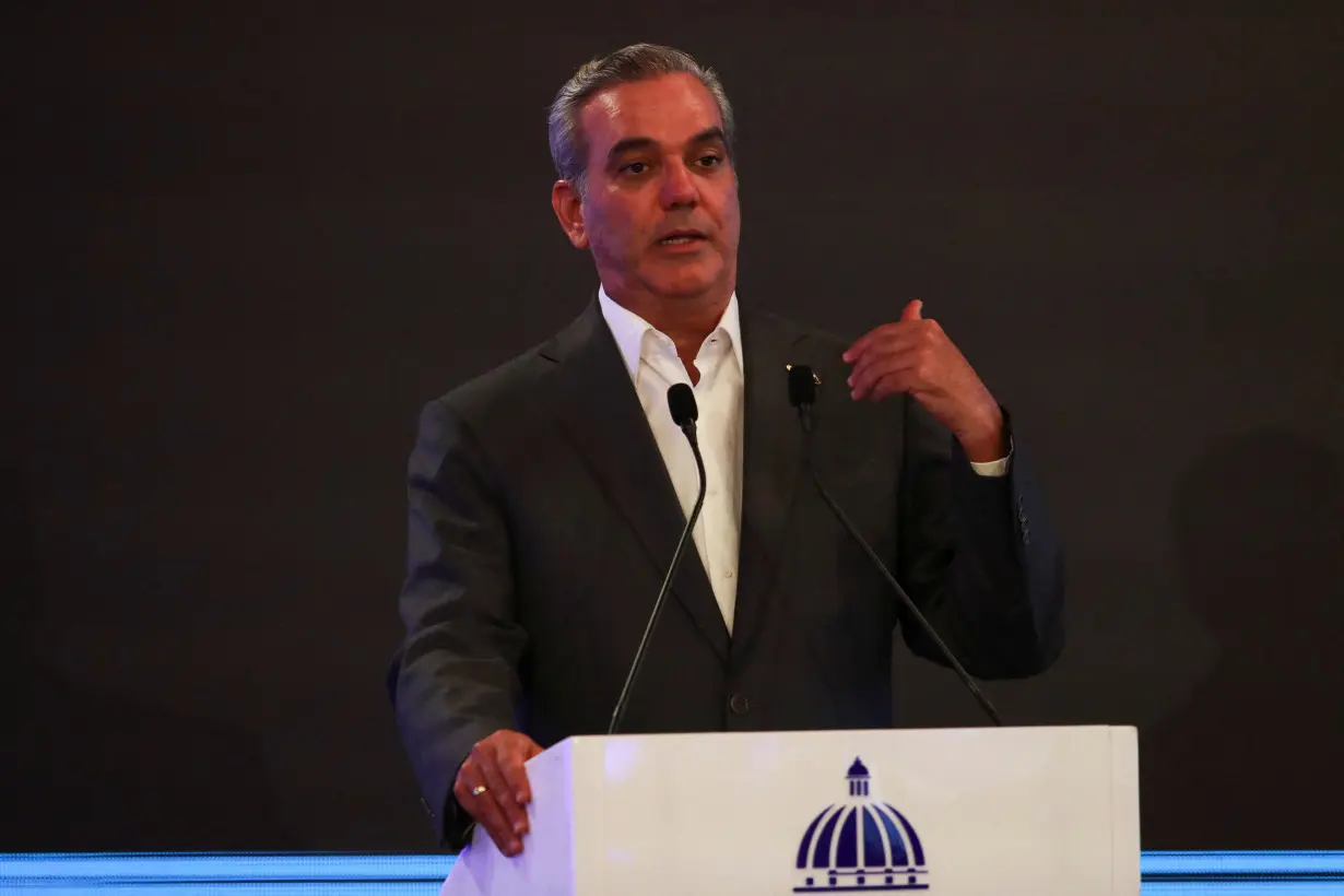 Dominican Republic's Luis Abinader attends a press conference in Santo Domingo