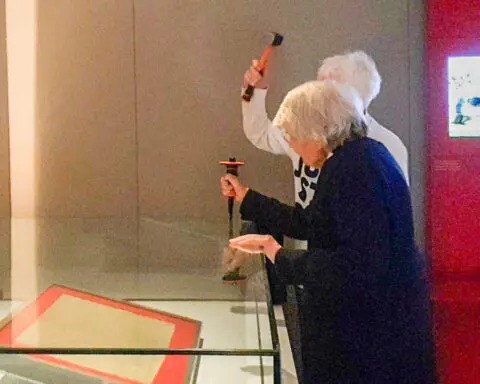 Elderly climate activists chip Magna Carta case at British Library