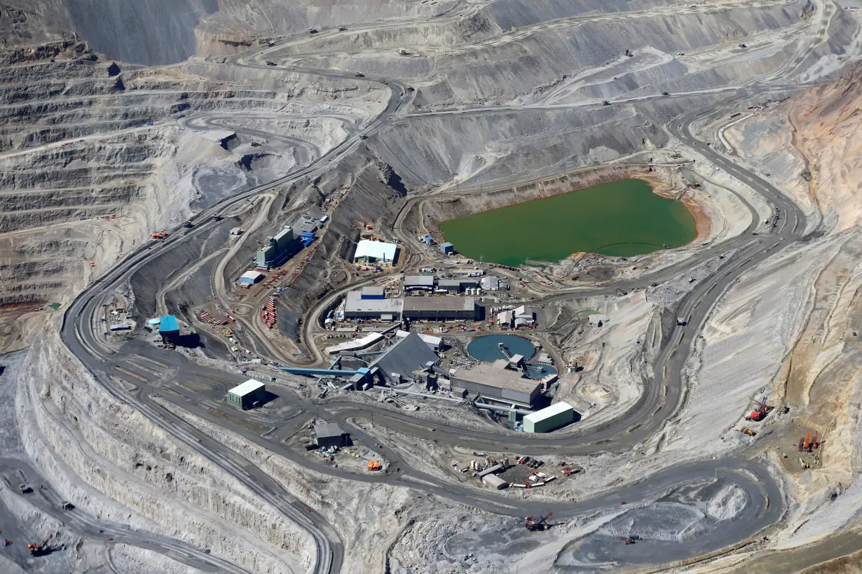 FILE PHOTO: An aerial view of Anglo American's Los Bronces copper mine at Los Andes Mountain range, near Santiago city