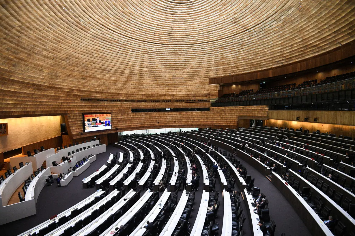 FILE PHOTO: A general view of Thailand's parliament, on the day of a parliamentary vote on Pheu Thai candidate Srettha Thavisin's prime ministerial candidacy, in Bangkok