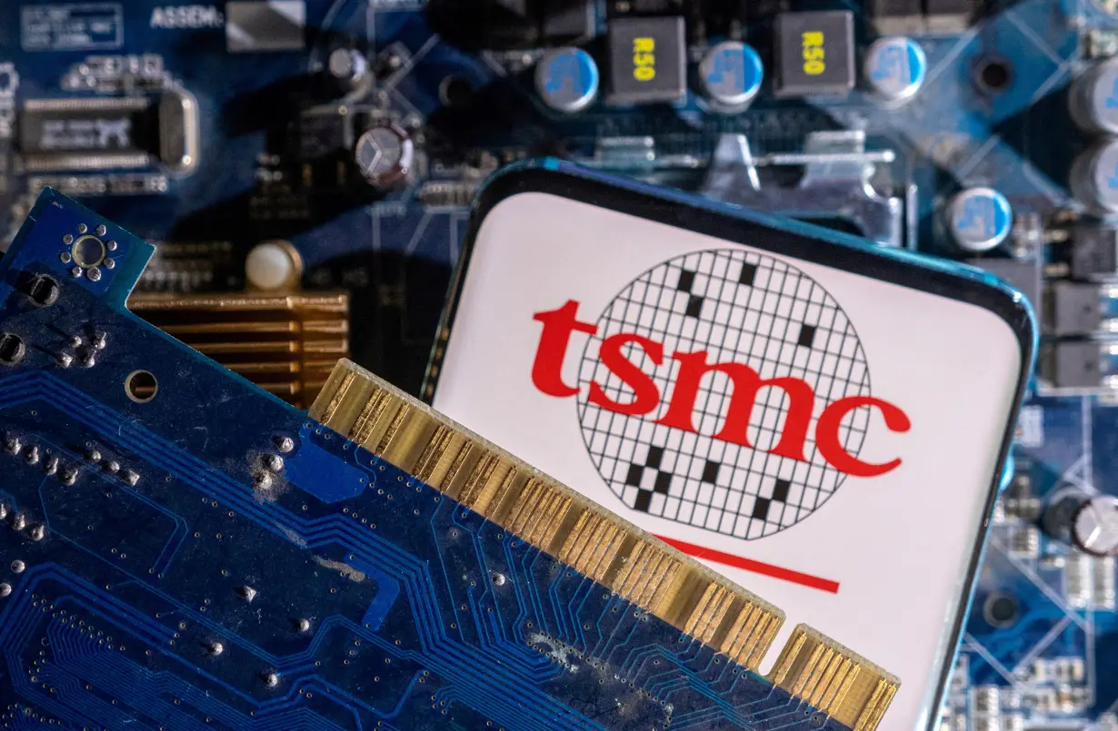 FILE PHOTO: Illustration shows TSMC (Taiwan Semiconductor Manufacturing Company) logo