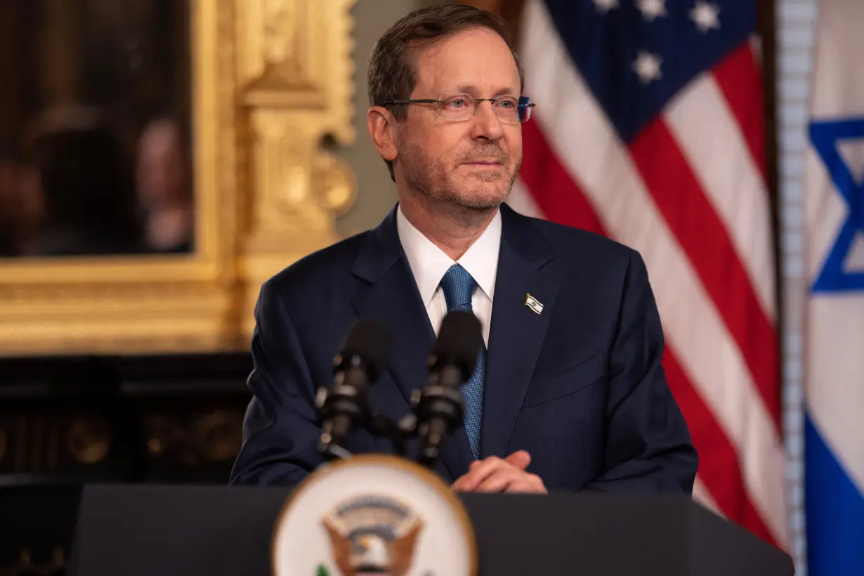 U.S. Vice President Kamala Harris meets with Israeli President Isaac Herzog at the White House