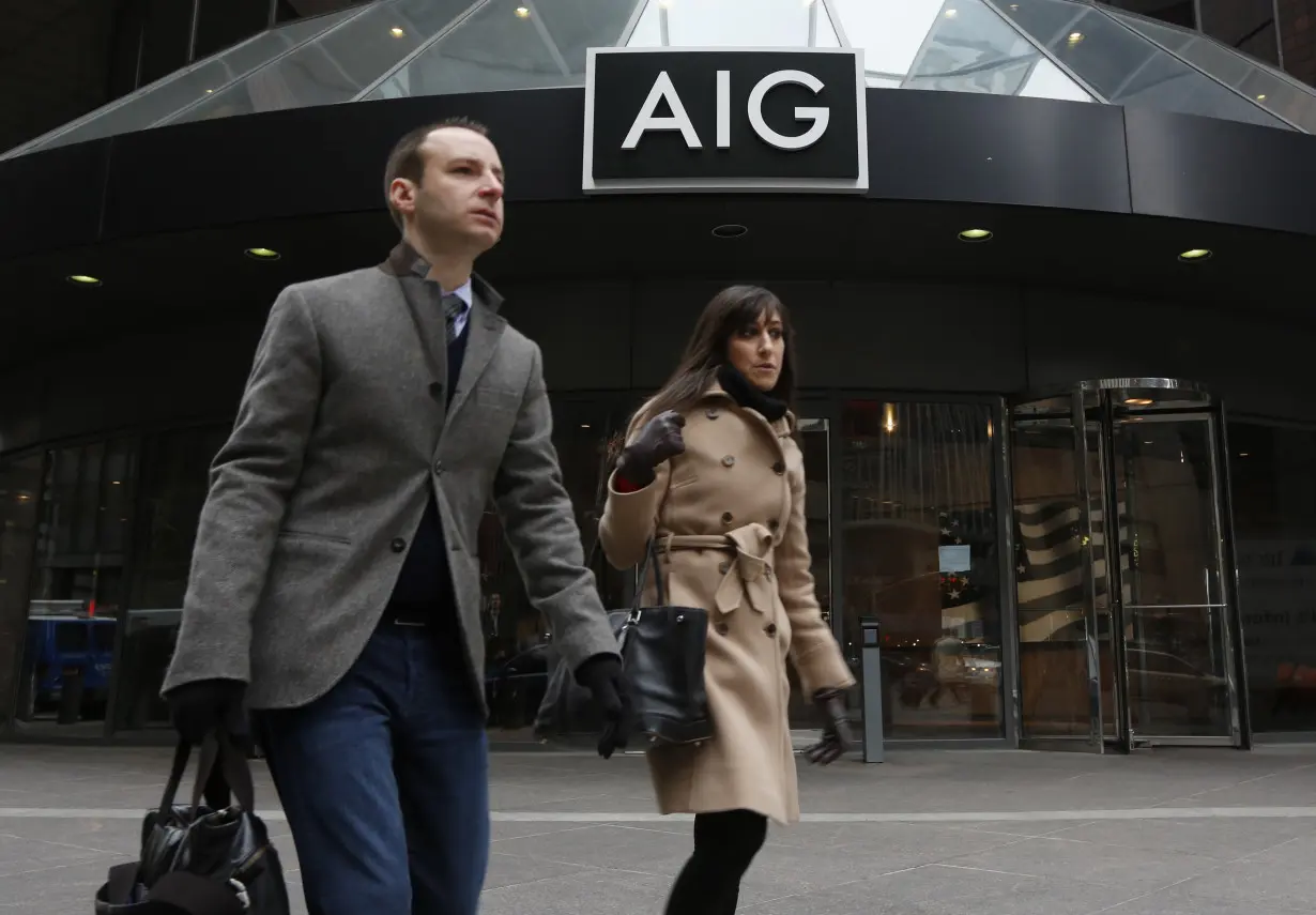 The AIG headquarters offices are seen in New York's financial district