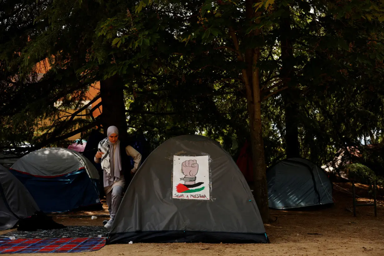 Pro-Palestinian encampment by students of the Complutense University in Madrid