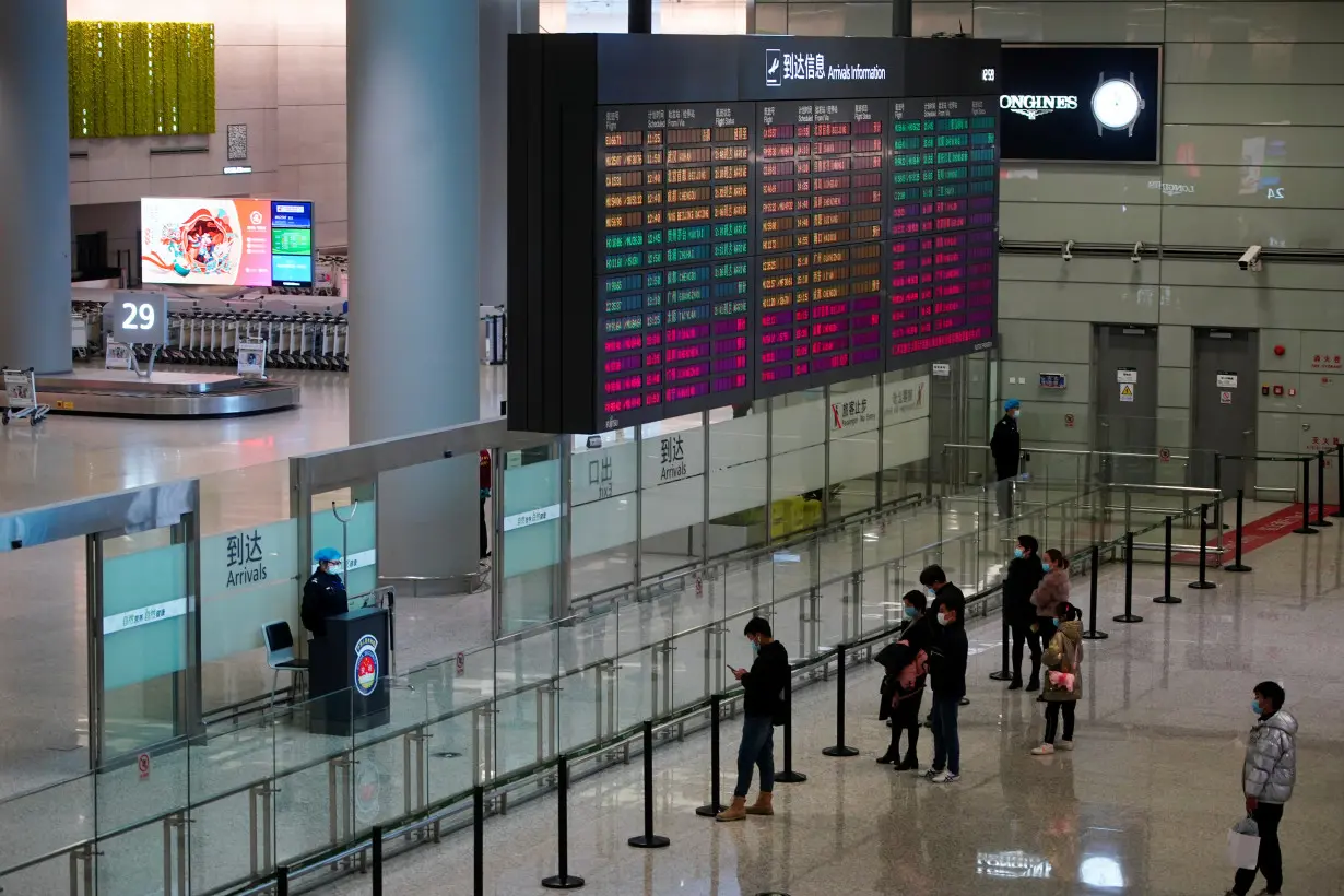 Travel season ahead of the Chinese Lunar New Year, at an airport in Shanghai