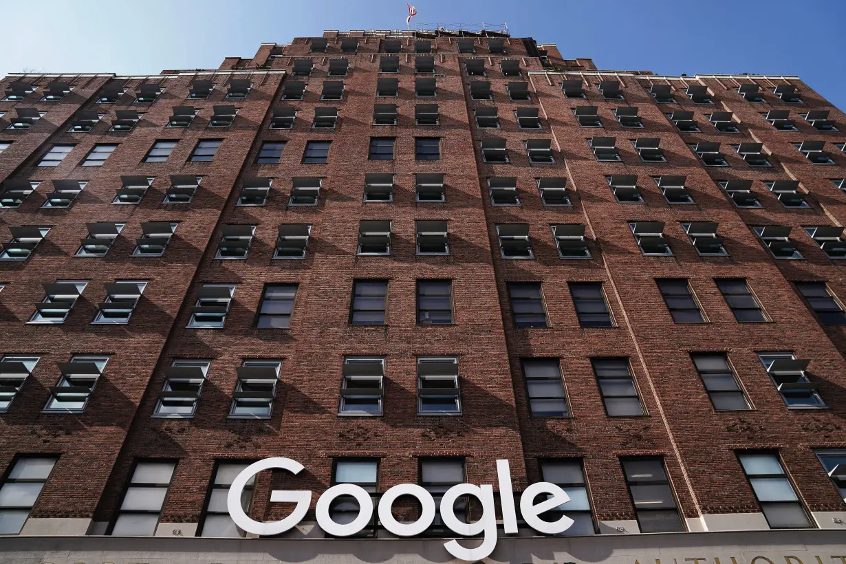 FILE PHOTO: A Google sign is pictured on a Google building