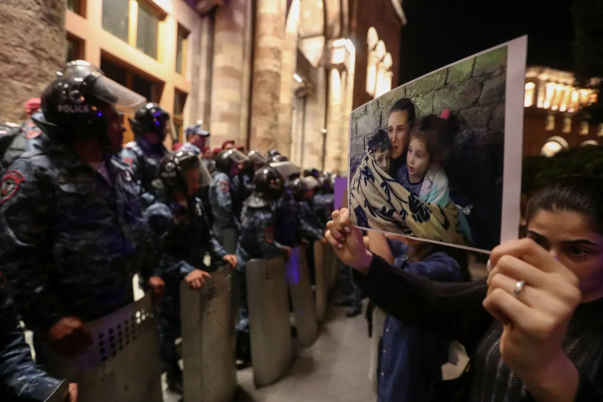 Protest in Yerevan following Azerbaijani offensive in Nagorno-Karabakh