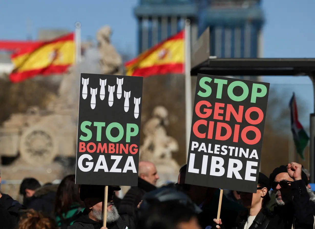 FILE PHOTO: Protest in Spain calling for ceasefire in Gaza