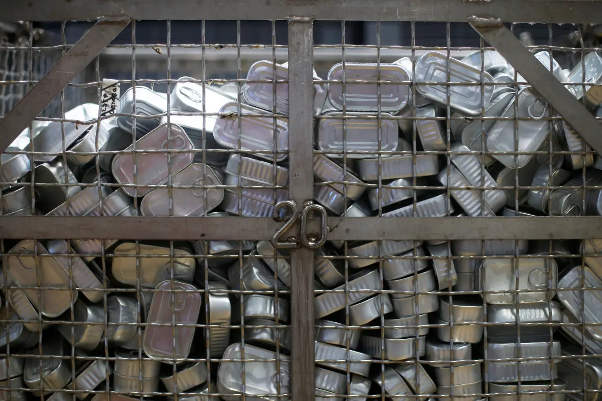 A view of cans in a deposit at Ramirez fish canning factory in Matosinhos