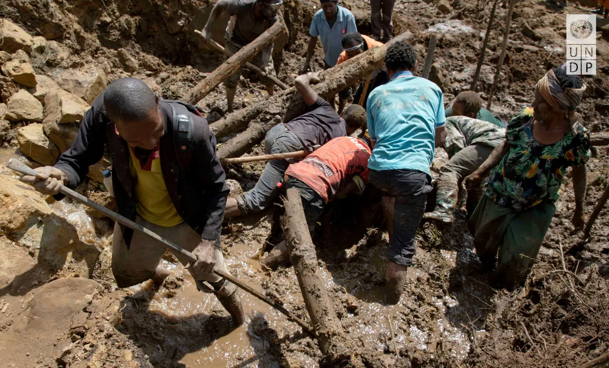 Aftermath of a landslide in Enga Province