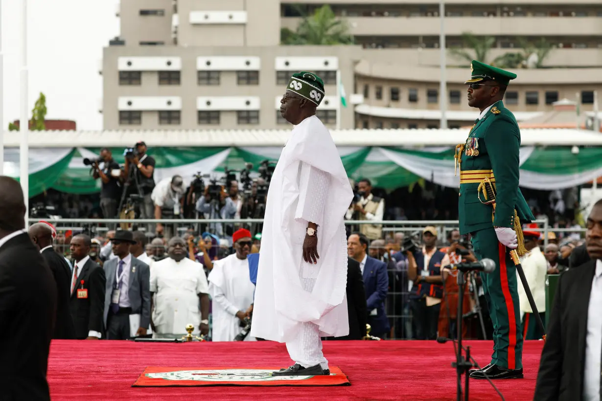 Nigeria's President Bola Tinubu looks on after his swearing-in ceremony in Abuja