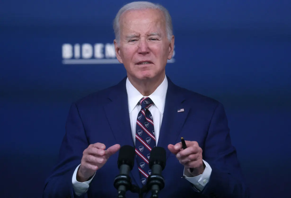 U.S. President Joe Biden holds an event about the economy, at the White House in Washington