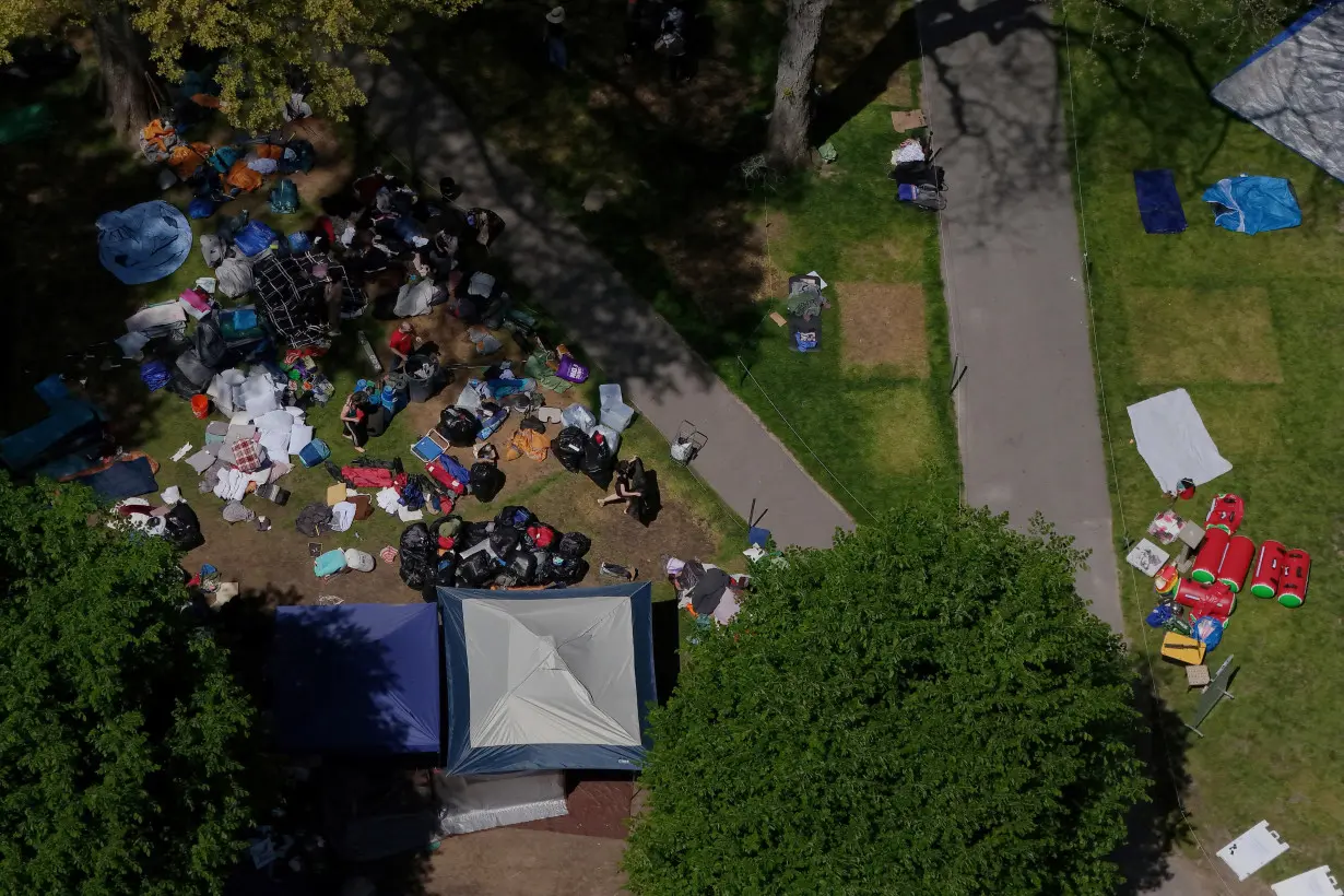 Pro-Palestinian protestors voluntarily pack up their encampment at Harvard in Cambridge