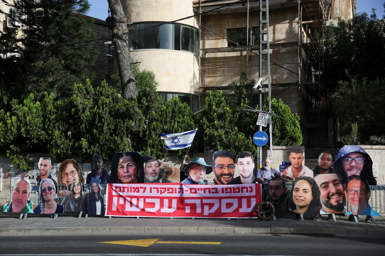 People take part in a protest, in Jerusalem