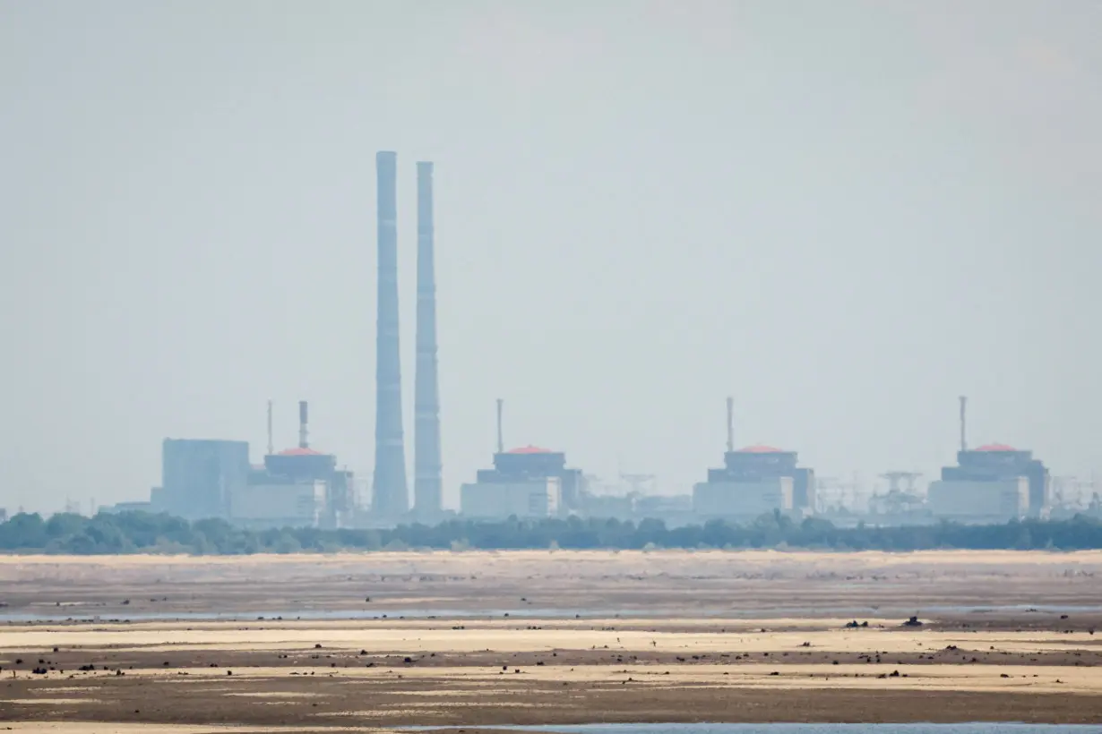 FILE PHOTO: View shows Zaporizhzhia Nuclear Power Plant from the bank of Kakhovka Reservoir in Nikopol