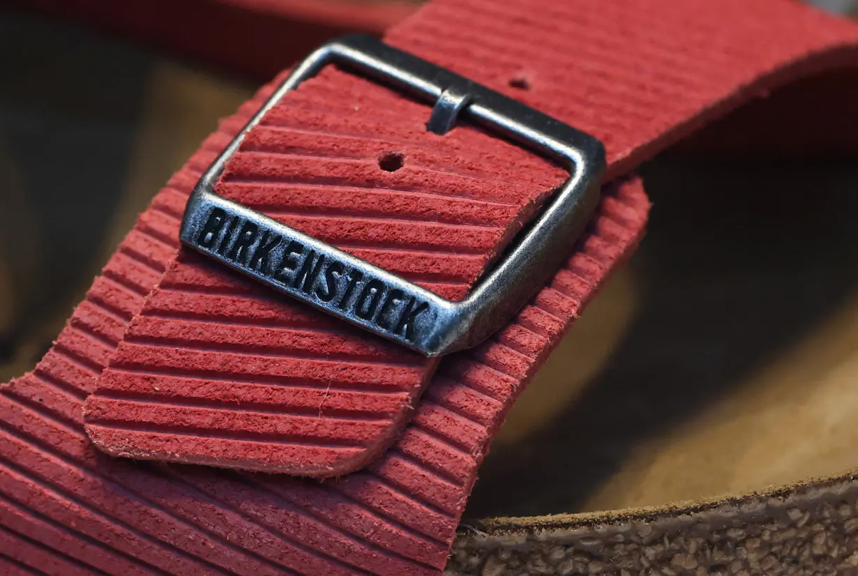 Birkenstock window display at shoe store in London