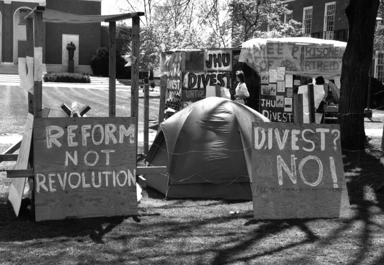 Calls for divestment from apartheid South Africa gave today’s pro-Palestinian student activists a blueprint to follow