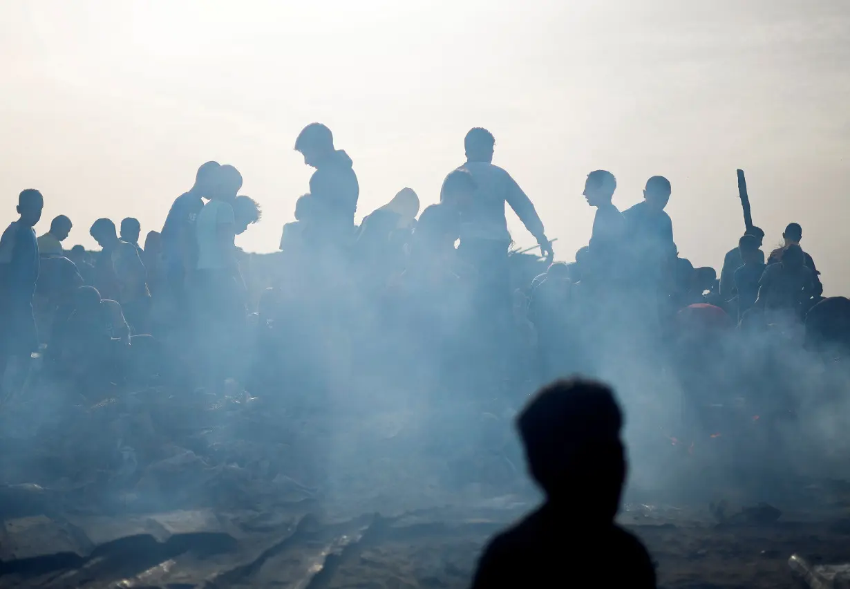 Aftermath of an Israeli strike on an area designated for displaced people, in Rafah in the southern Gaza Strip