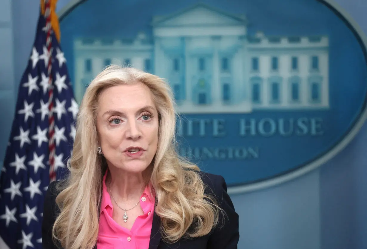 Principal deputy press secretary Olivia Dalton holds a press briefing at the White House