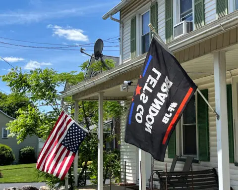Trump supporters turn US flags upside down to protest guilty verdict