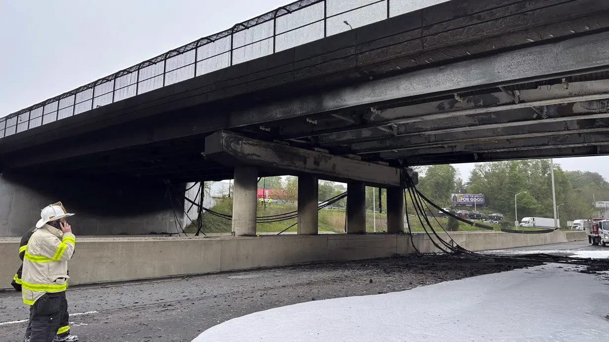 Traffic snarled as workers begin removing I-95 overpass scorched in Connecticut fuel truck inferno