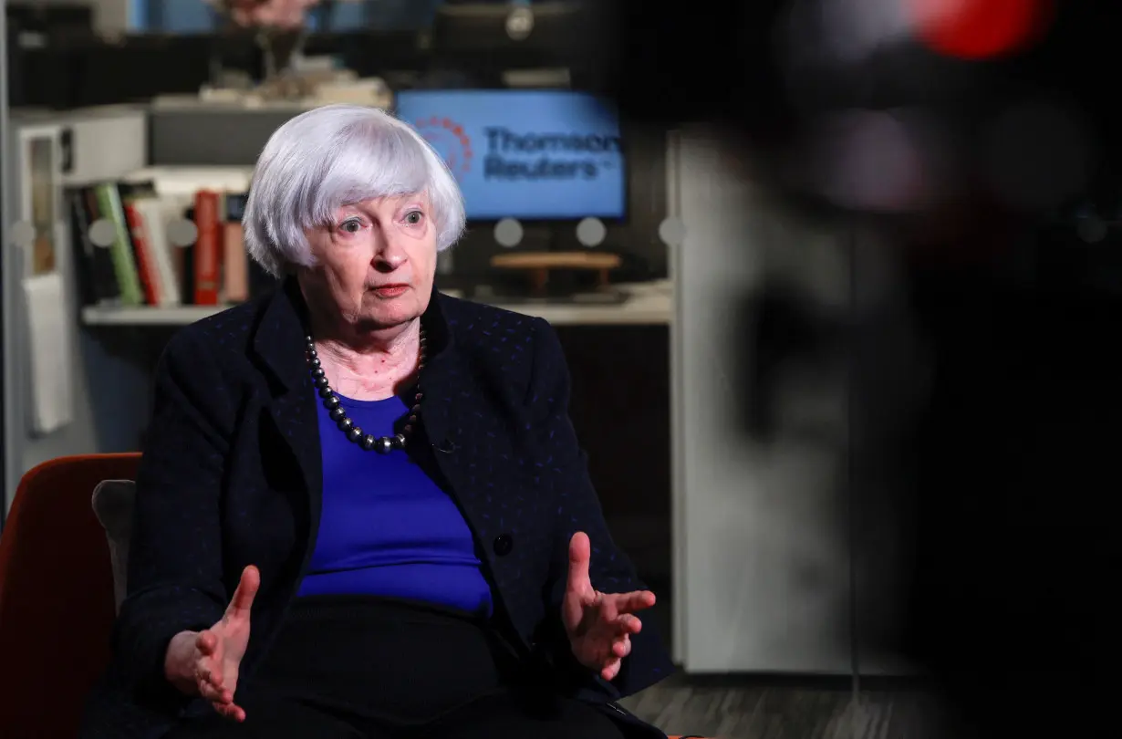 FILE PHOTO: U.S. Treasury Secretary Janet Yellen attends an interview with Reuters in Washington