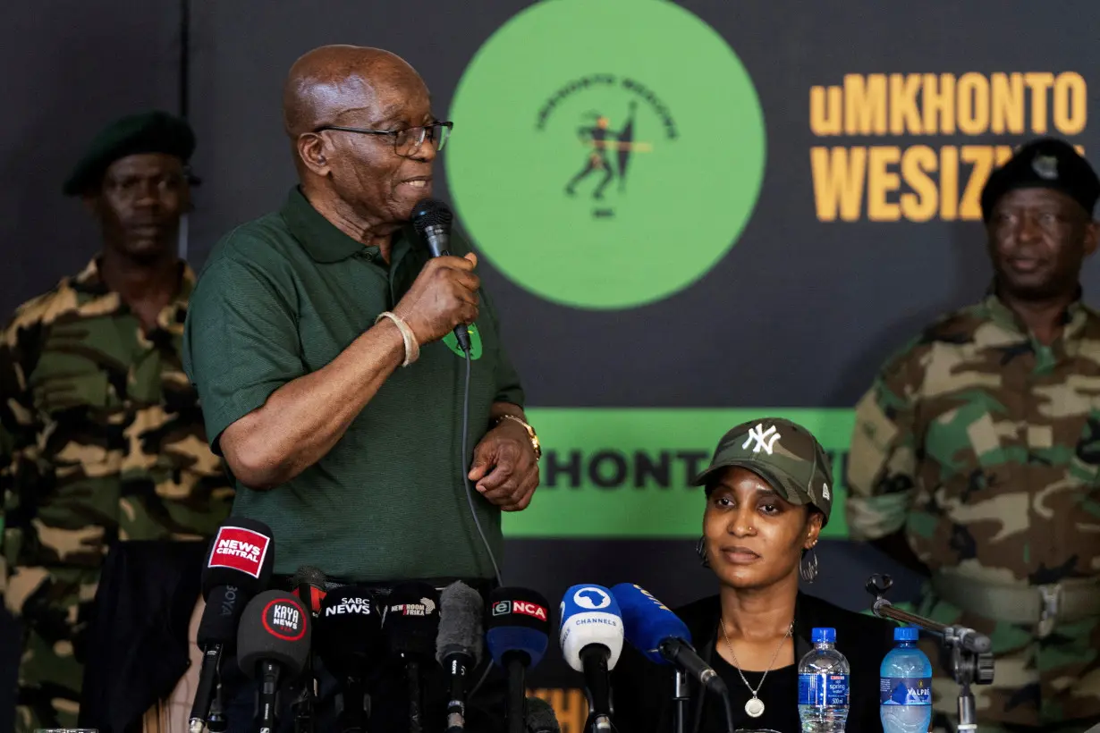 FILE PHOTO: Former South African President Jacob Zuma speaks about his political future at a press conference in Soweto, in Johannesburg