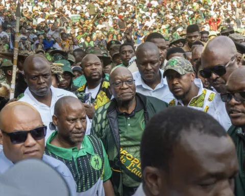 South Africa's opposition parties make a final call for historic change the day before election